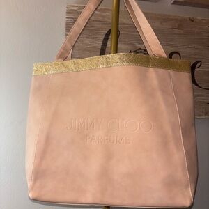 Jimmy Choo Blush and Gold Tote Bag